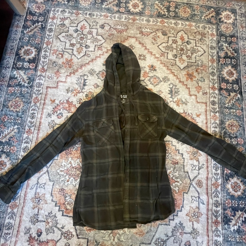 Plaid Hooded Shirt Jacket